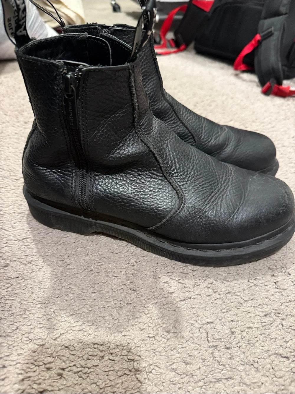 Dr. Martens Black Leather Side-Zip Ankle Boots